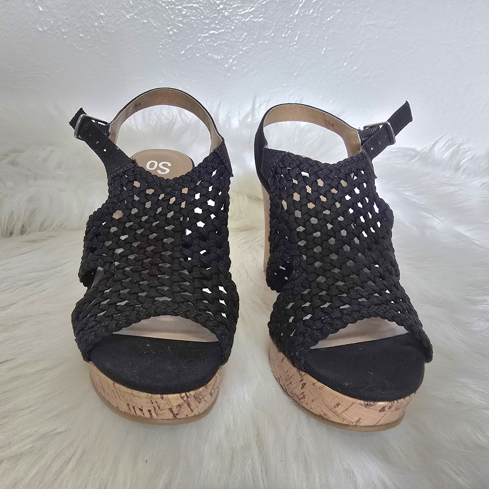 Mix No. 6 Black Espadrille Wedge Sandals  Never worn.